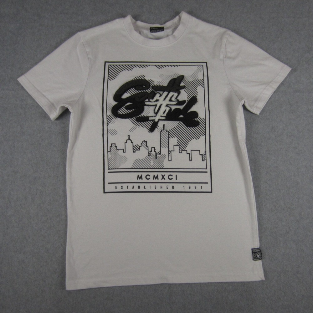 Vintage Y2K‎ Southpole Shirt Mens S White Short Sleeve Embroidered